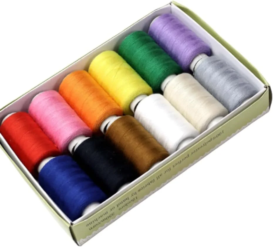 کیت نخ خیاطی 12 عددی ماسوره برای خیاطی دستی و ماشینی، 12 رنگ قرقره نخ 100 یاردی پلی استر، ماسوره های از قبل پر شده با جعبه کیت نخ خیاطی 12 عددی ماسوره برای خیاطی دستی و ماشینی، 12 رنگ قرقره نخ 100 یاردی پلی استر، ماسوره های از قبل پر شده با جعبه