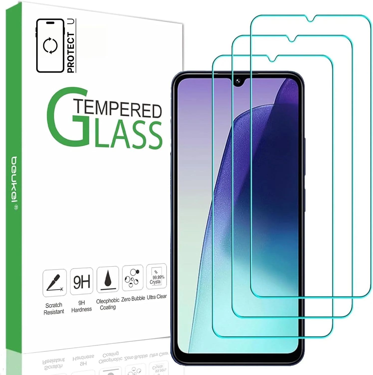 محافظ صفحه نمایش شیشه ای حرارت دیده P[U] Honor – سختی 9H، شفافیت کریستالی، ضد خش، پوشش اولئوفوبیک، سازگار با قاب، کیت نصب آسان (2 عدد، محافظ صفحه نمایش، X9C)