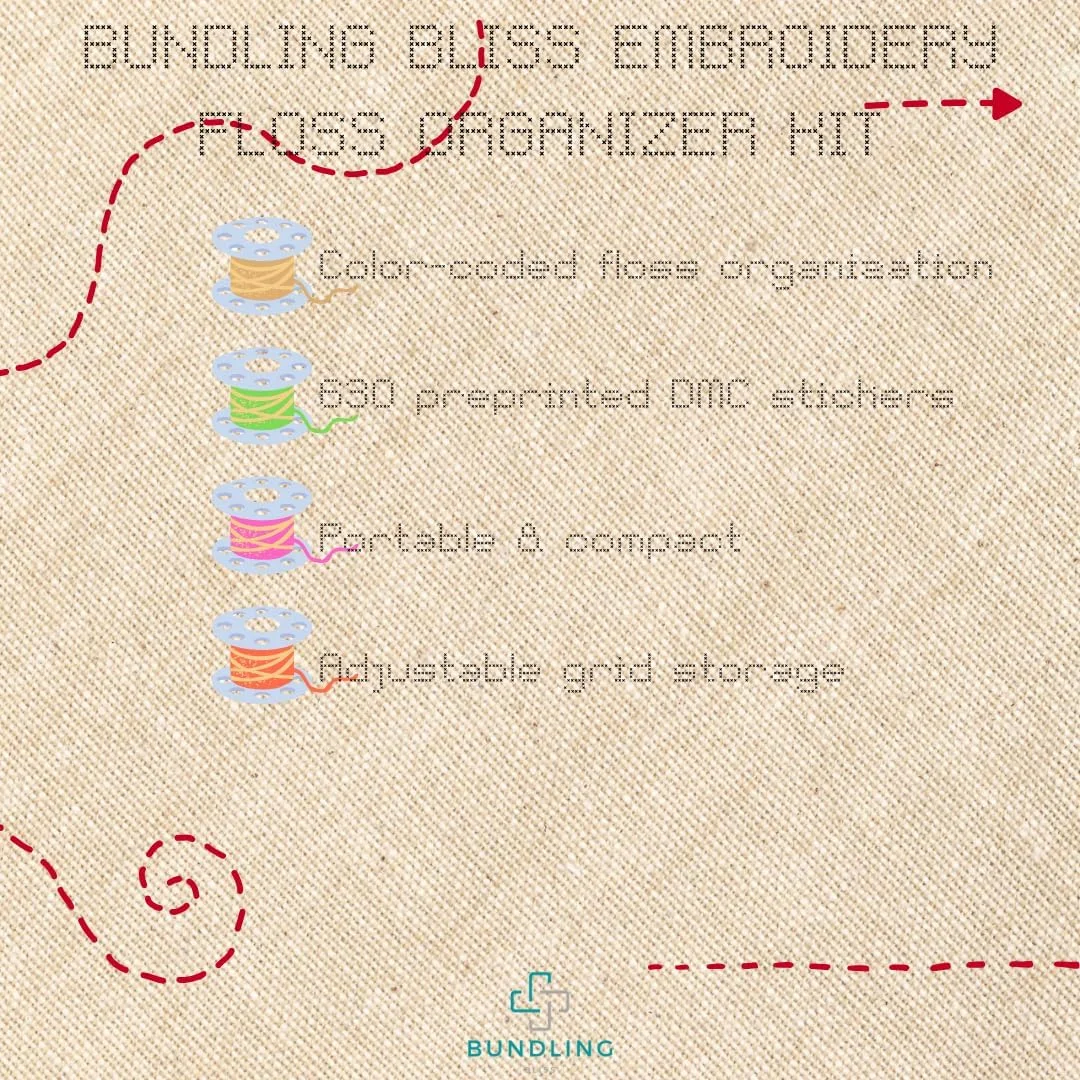 کیت سازماندهی نخ گلدوزی Bundling Bliss - شامل 100 ماسوره پلاستیکی، 630 برچسب شماره DMC، جعبه نگهداری 36 قسمتی قابل تنظیم - سازمان دهنده نخ قابل تنظیم برای گلدوزی و صنایع دستی کیت سازماندهی نخ گلدوزی Bundling Bliss - شامل 100 ماسوره پلاستیکی، 630 برچسب شماره DMC، جعبه نگهداری 36 قسمتی قابل تنظیم - سازمان دهنده نخ قابل تنظیم برای گلدوزی و صنایع دستی