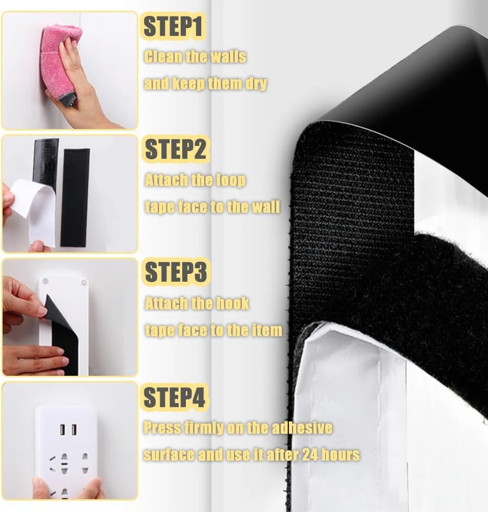 نوار چسبی Velcro خودچسب CENSIVI - نوار Velcro خودچسب فوق العاده قوی، پد چسبی، نوار Velcro و نوار قلاب، چسب دو طرفه با بست Velcro (مشکی، 2 متر در 2 سانتی متر) نوار چسبی Velcro خودچسب CENSIVI - نوار Velcro خودچسب فوق العاده قوی، پد چسبی، نوار Velcro و نوار قلاب، چسب دو طرفه با بست Velcro (مشکی، 2 متر در 2 سانتی متر)