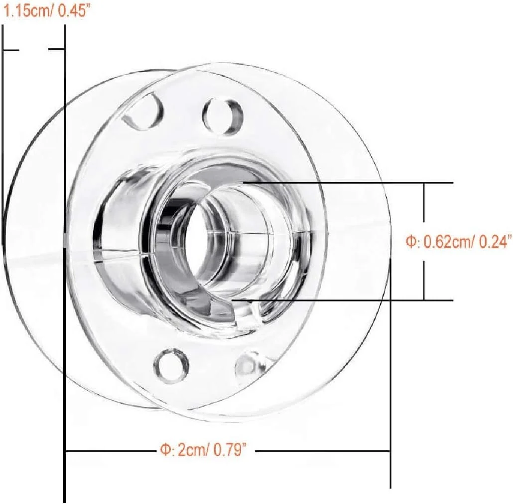 CKPSMS Brand - #KP-19038 ماسوره های چرخ خیاطی به همراه جعبه سازگار با Brother Singer Janome Babylock White+ (25 عددی)