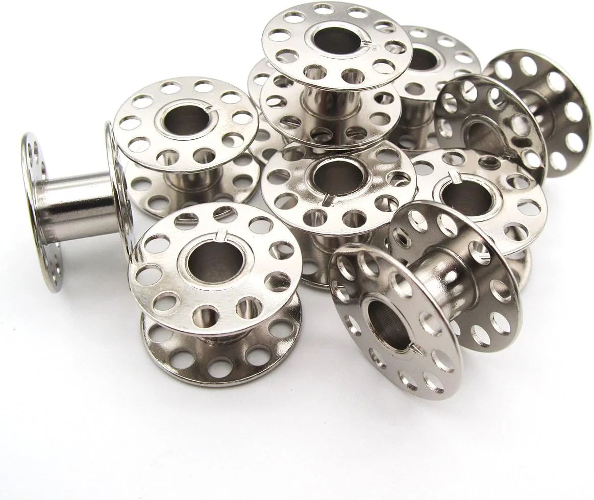 ckpsms KUNPENG -#2518 ماسوره های فلزی مناسب برای چرخ خیاطی خانگی وایکینگ سینگر 15 کنmore PFAFF Janome ELAN (10 عدد)