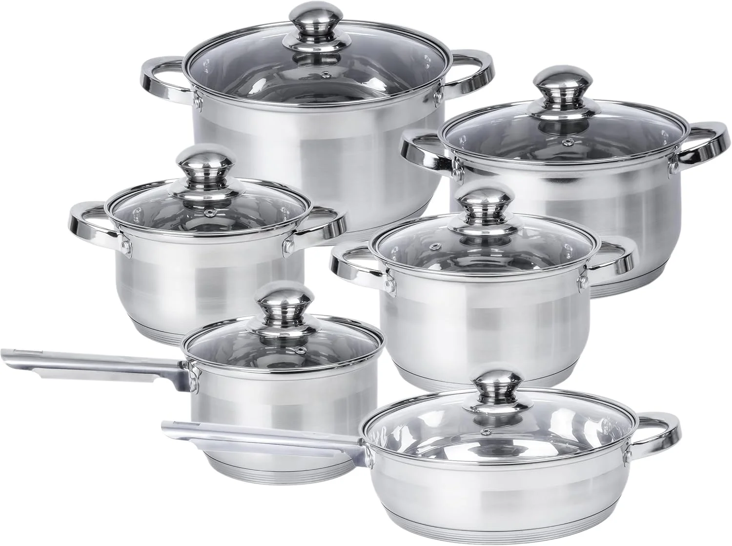 Cuisine Art Wilson Stainless Steel Cookware Set, 12-Piece, Casseroles, Saucepan, Fry Pan, Ergonomic Handles, All Cooktop Compatible, Dishwasher Safe, Durable, Stylish Kitchen Essentials Cuisine Art Wilson Stainless Steel Cookware Set, 12-Piece, Casseroles, Saucepan, Fry Pan, Ergonomic Handles, All Cooktop Compatible, Dishwasher Safe, Durable, Stylish Kitchen Essentials