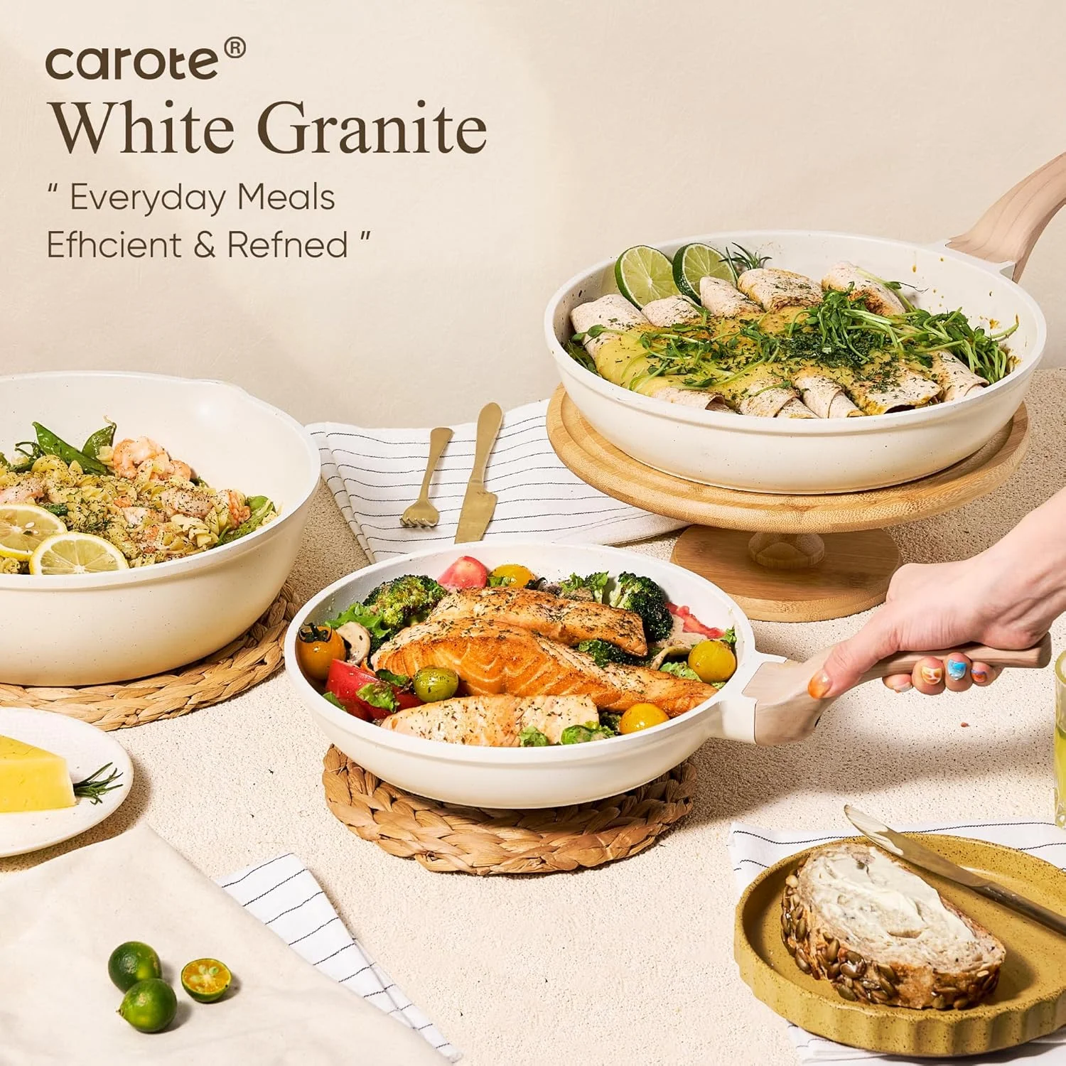 ست ظروف آشپزی 21 پارچه نچسب CAROTE ست ظروف آشپزی 21 پارچه نچسب CAROTE