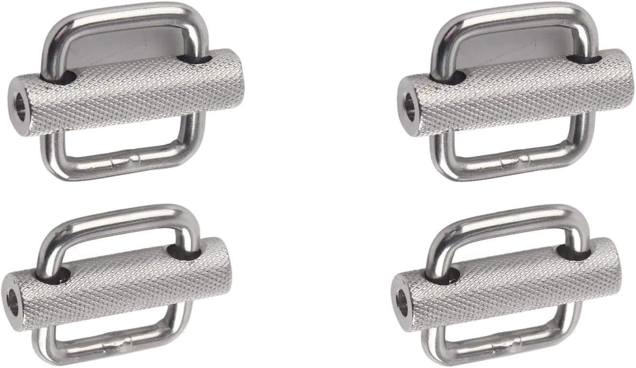 4Pcs Slide Buckles 316 Stainless Steel Adjustment Rectangle Slide Buckle with Knurled Rod for Webbing Buckle Straps Backpacks