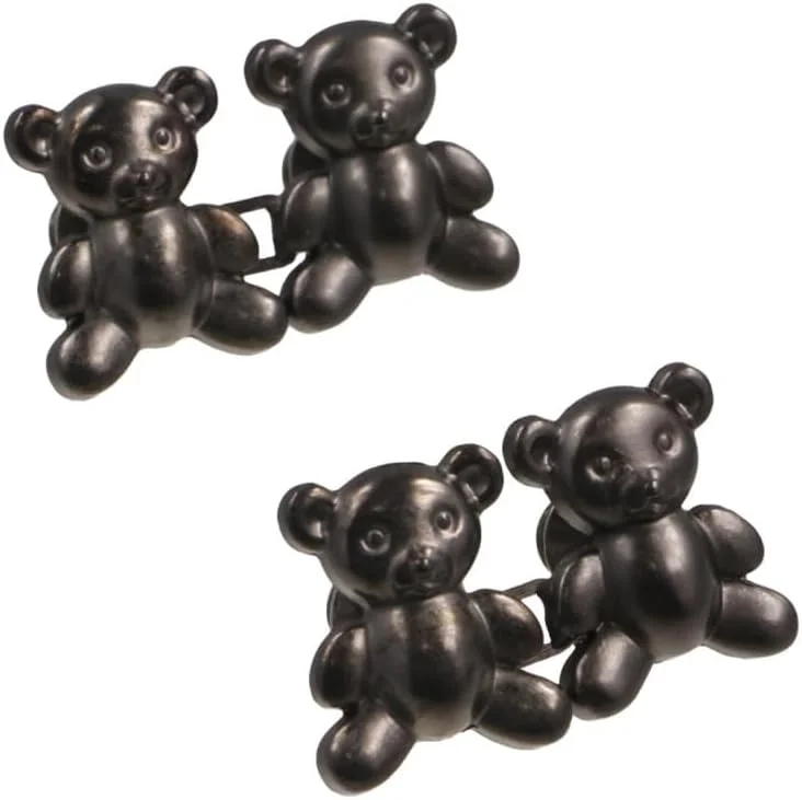 6 Pair Cute Mini Bear Waist Buckle, No Sew Detachable Waist Body Fit Tighten Buckles, Adjustable Jeans Button Pins