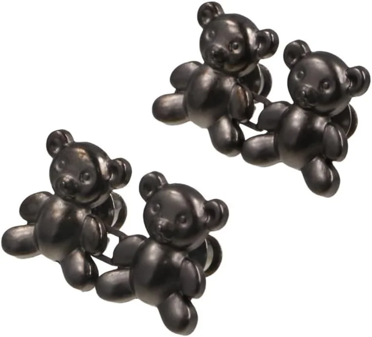 6 Pair Cute Mini Bear Waist Buckle, No Sew Detachable Waist Body Fit Tighten Buckles, Adjustable Jeans Button Pins