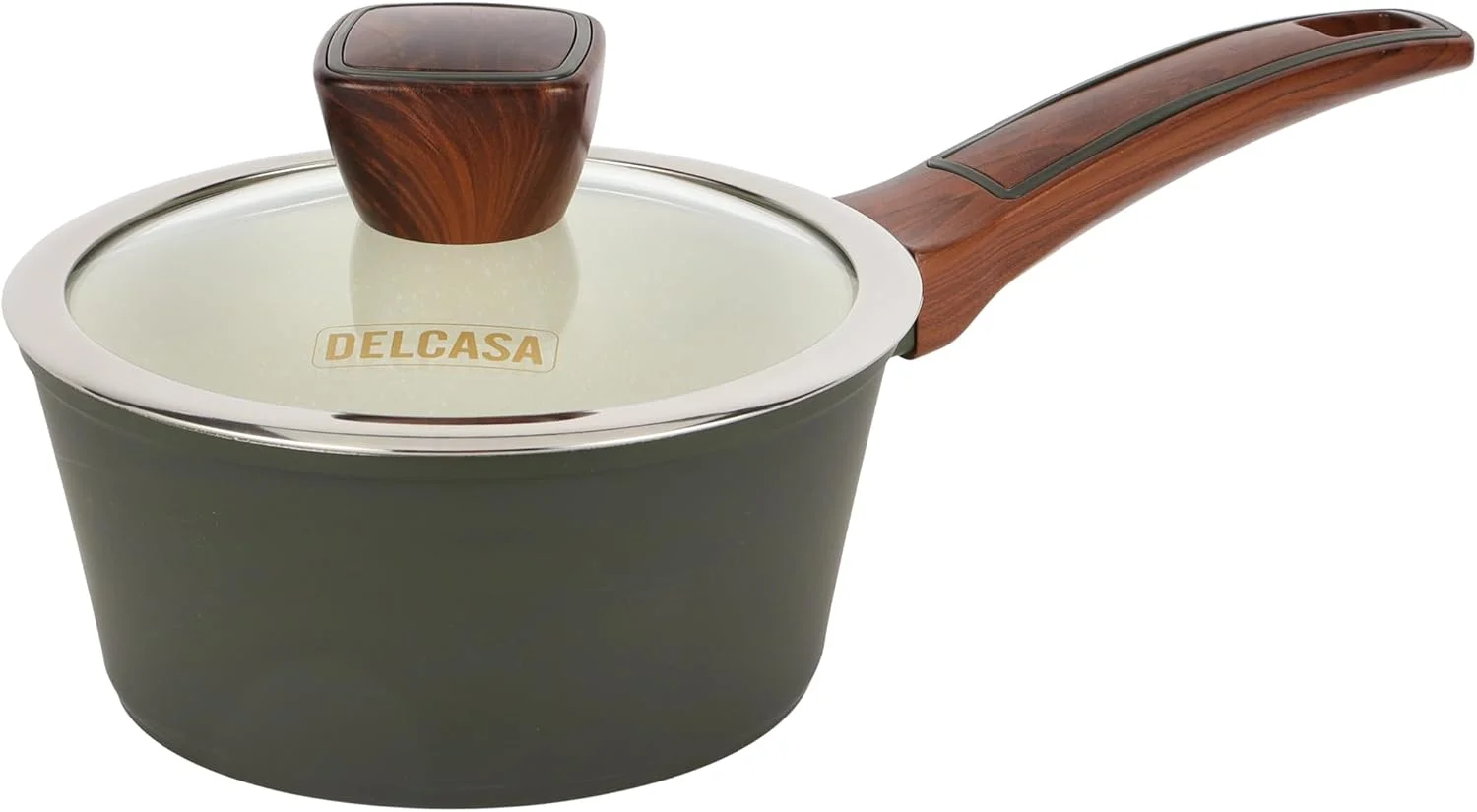 Delcasa 9 Piece Non-Stick Ceramic Coated Cookware Set DC3435 Diecast Aluminum Body with 5-Layer Coating, CD Bottom, Bakelite Handles and Glass Lid Delcasa 9 Piece Non-Stick Ceramic Coated Cookware Set DC3435 Diecast Aluminum Body with 5-Layer Coating, CD Bottom, Bakelite Handles and Glass Lid