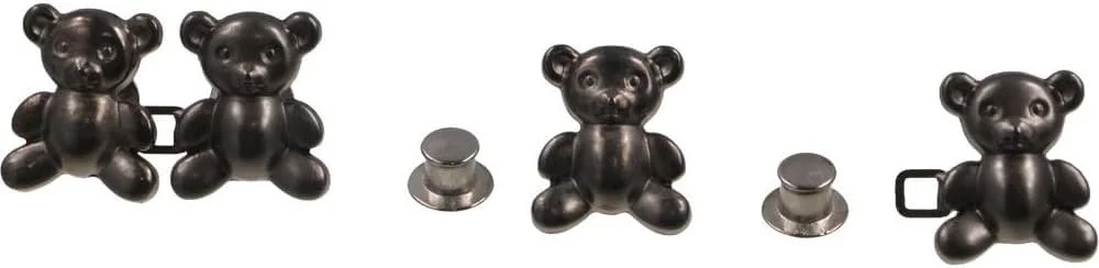 6 Pair Cute Mini Bear Waist Buckle, No Sew Detachable Waist Body Fit Tighten Buckles, Adjustable Jeans Button Pins