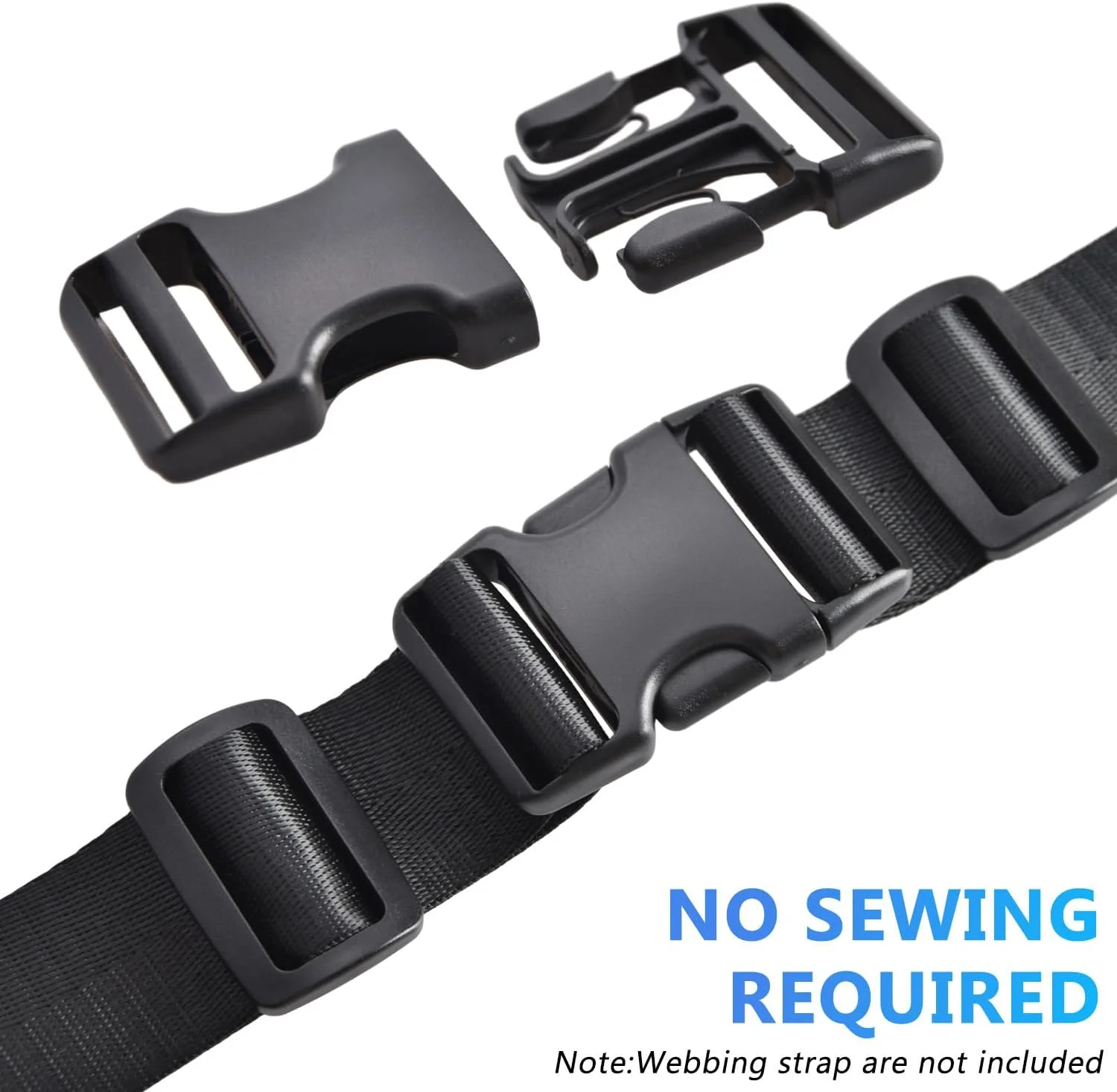 LEBATSION Buckles for Webbing Straps 1.5", 6 set Side Release Plastic Buckle + 12pcs Tri-glide Sliders LEBATSION Buckles for Webbing Straps 1.5", 6 set Side Release Plastic Buckle + 12pcs Tri-glide Sliders