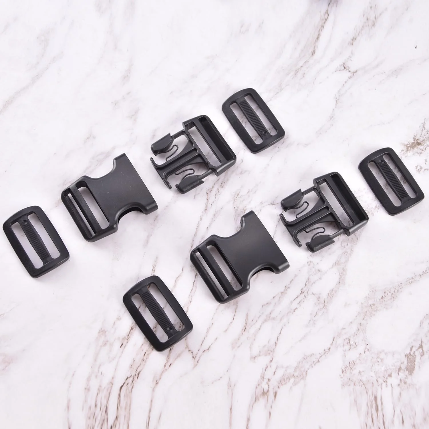 LEBATSION Buckles for Webbing Straps 1.5", 6 set Side Release Plastic Buckle + 12pcs Tri-glide Sliders LEBATSION Buckles for Webbing Straps 1.5", 6 set Side Release Plastic Buckle + 12pcs Tri-glide Sliders