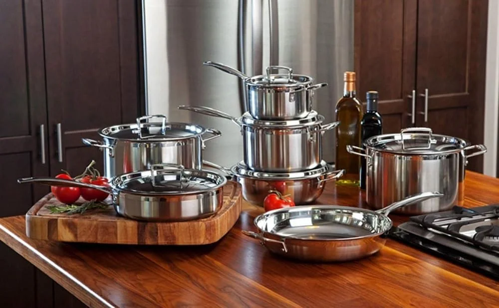 Le Creuset 3-Ply Stainless Steel Saucepan Set - Silver, 5 Pieces Le Creuset 3-Ply Stainless Steel Saucepan Set - Silver, 5 Pieces