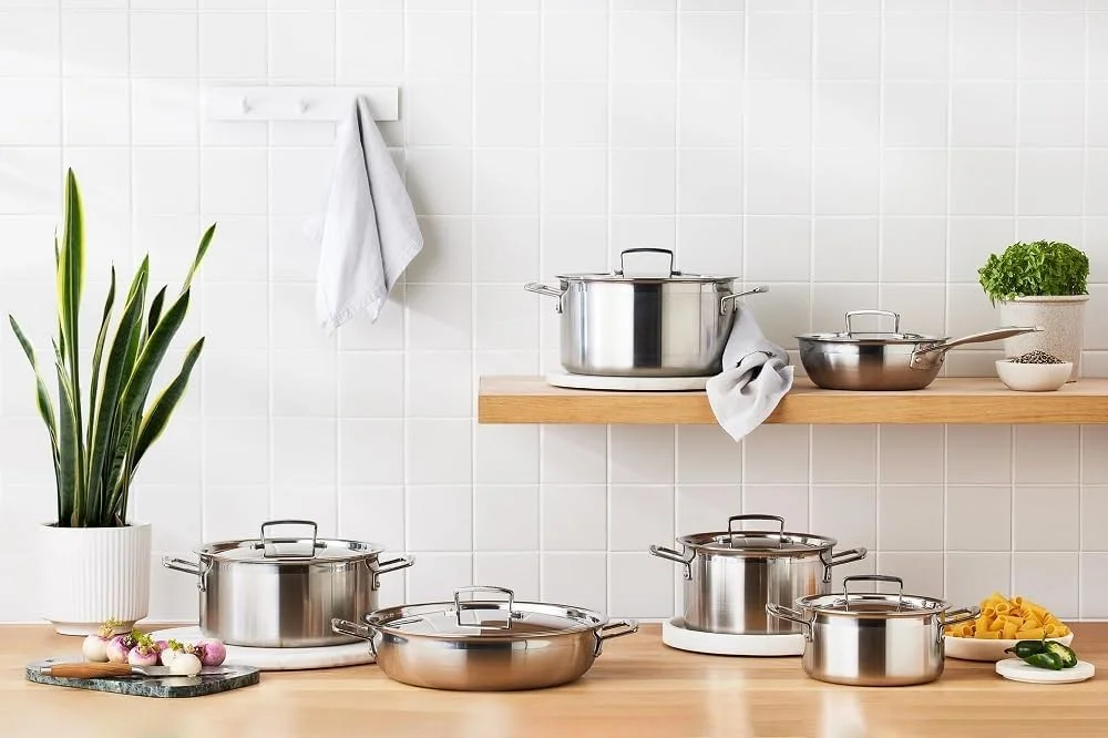 Le Creuset 3-Ply Stainless Steel Saucepan Set - Silver, 5 Pieces Le Creuset 3-Ply Stainless Steel Saucepan Set - Silver, 5 Pieces
