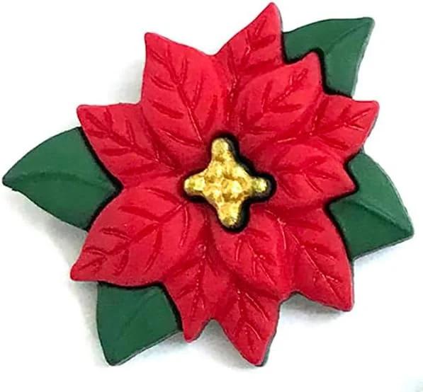دکمه های گل پوینسِتیا Buttons Galore، مناسب برای کارهای دستی و خیاطی، سایز 2.5 سانتی متر، بسته 100 عددی