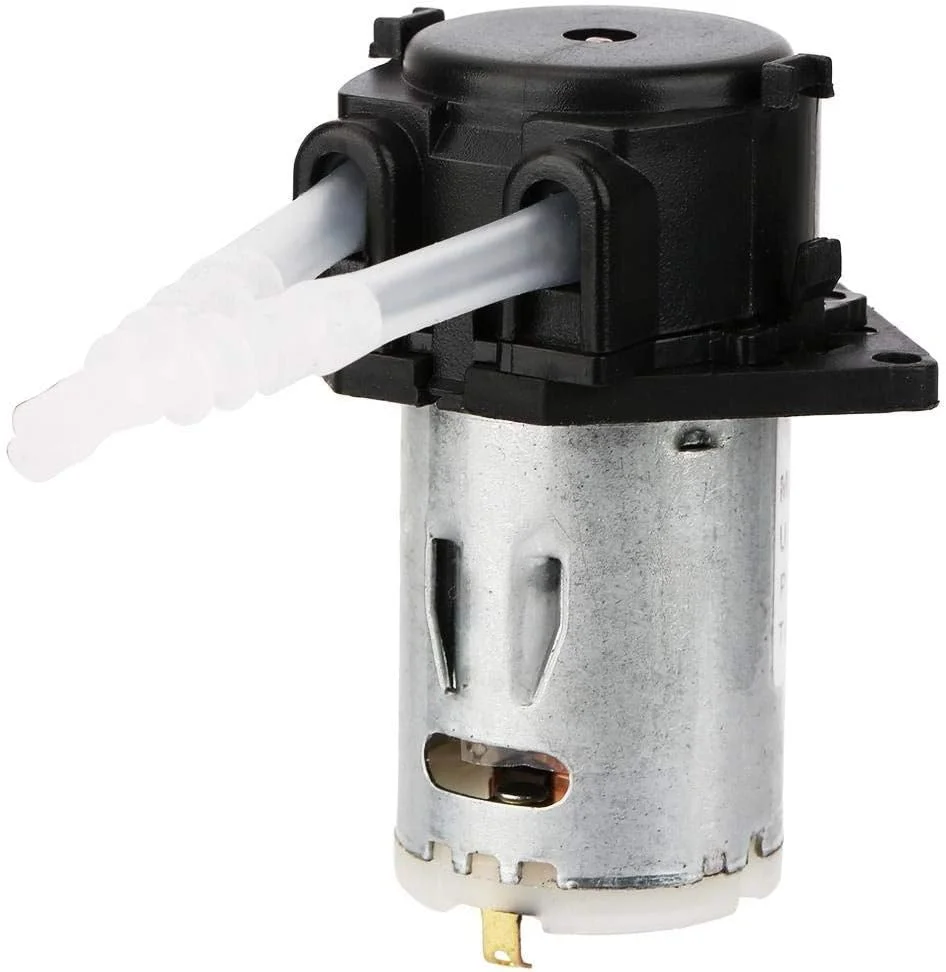 پمپ دوزینگ پریستالتیک GQCQGS، پمپ پریستالتیک مینی DC 24V، پمپ آب مایع پریستالتیک، هد لوله پریستالتیک DIY برای تجزیه و تحلیل شیمیایی آزمایشگاهی آکواریوم