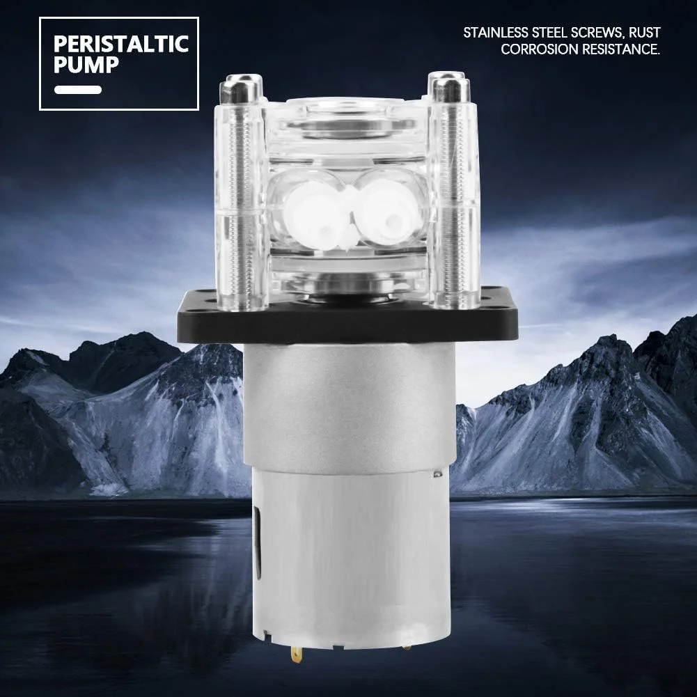 پمپ پریستالتیک جریان بالا GQCQGS DC 12V، پمپ دوز کوچک - هد پمپ برای جداسازی آسان، تمیز کردن و نگهداری آسان طراحی شده است - برای آکواریوم، مواد شیمیایی و غیره