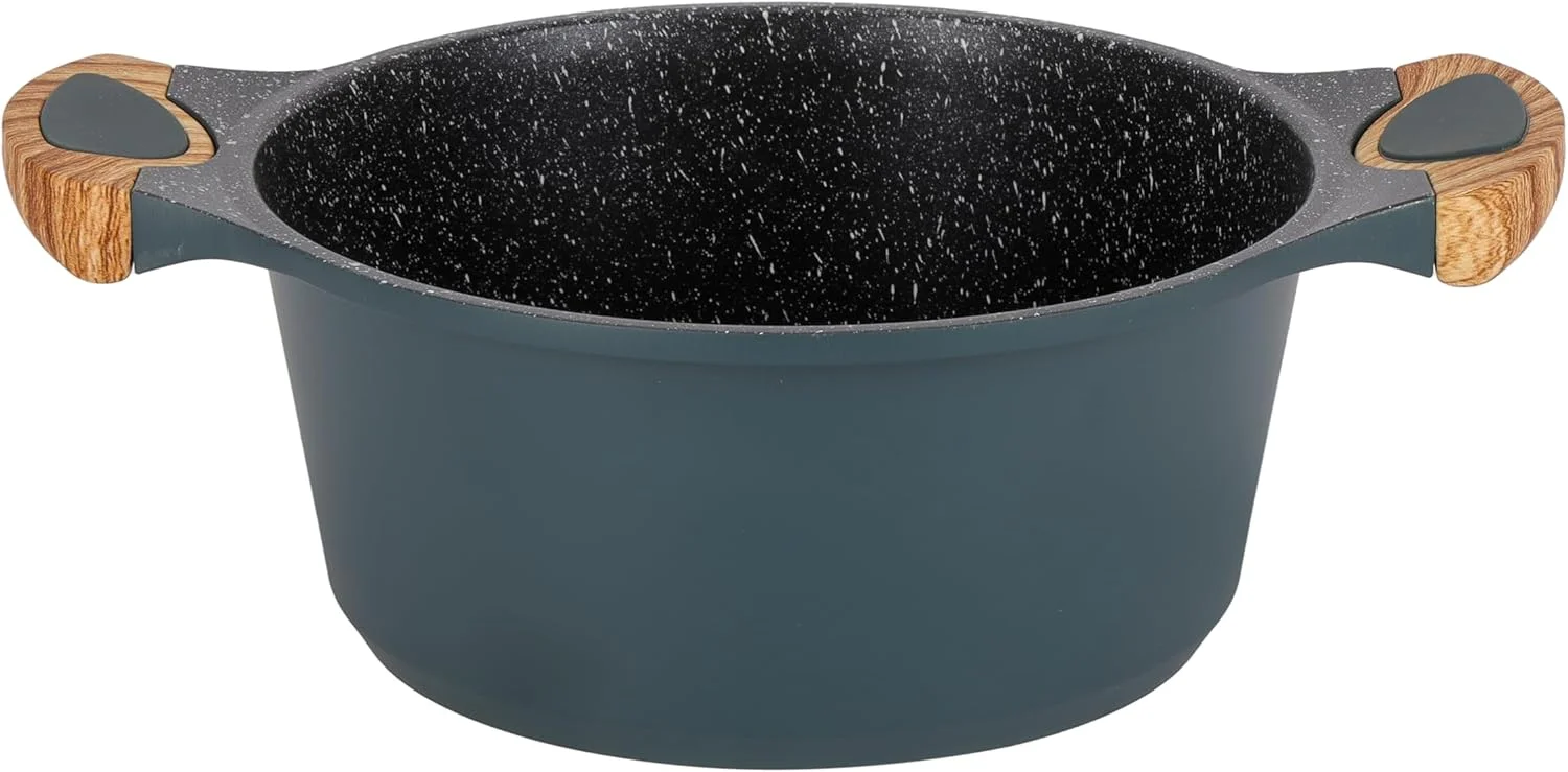 ست ظروف پخت و پز نچسب آلومینیومی Royalford مدل RF12508 با روکش گرانیتی، دسته و دستگیره چوبی، درب شیشه ای حرارت دیده با قاب فولادی، مناسب برای همه اجاق ها، 10 تکه ست ظروف پخت و پز نچسب آلومینیومی Royalford مدل RF12508 با روکش گرانیتی، دسته و دستگیره چوبی، درب شیشه ای حرارت دیده با قاب فولادی، مناسب برای همه اجاق ها، 10 تکه