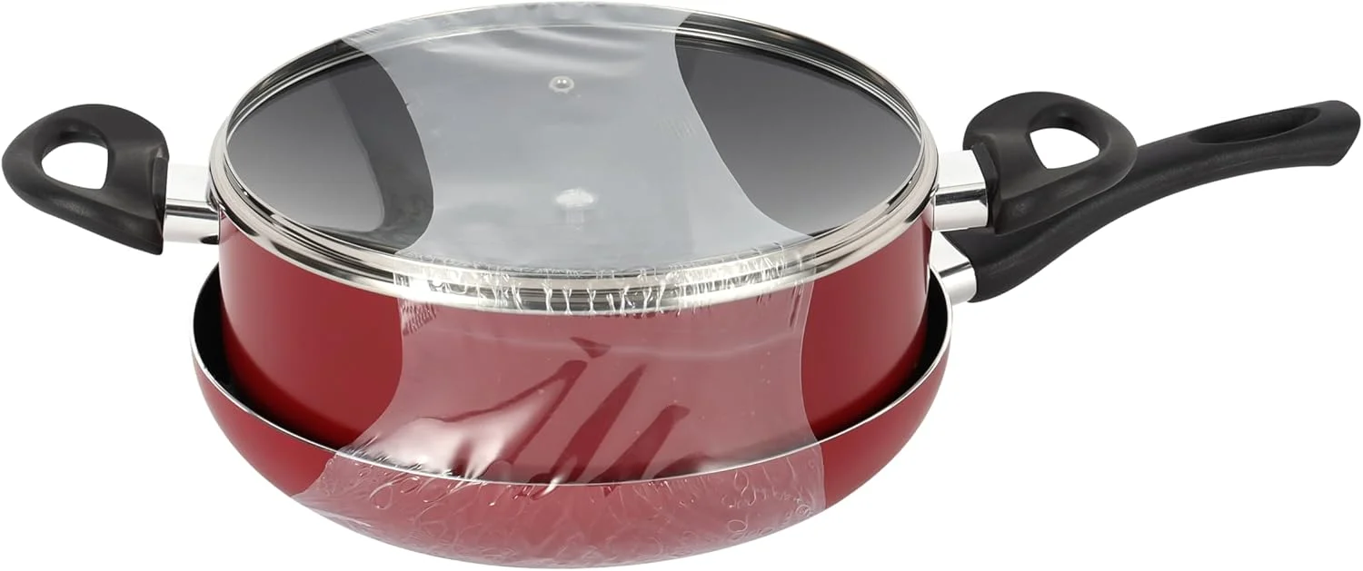 رویال فورد ست 3 تکه ظروف پخت و پز نچسب RF12597 پیشنهاد ویژه ست آشپزخانه تابه 26 سانتی متری و کاراهی به همراه درب و ابزار آشپزی برای پخت و پز ست ظروف القایی قابلمه و تابه ست ترکیبی نچسب رویال فورد ست 3 تکه ظروف پخت و پز نچسب RF12597 پیشنهاد ویژه ست آشپزخانه تابه 26 سانتی متری و کاراهی به همراه درب و ابزار آشپزی برای پخت و پز ست ظروف القایی قابلمه و تابه ست ترکیبی نچسب