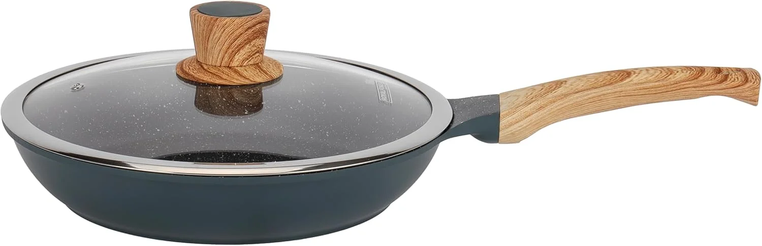 ست ظروف پخت و پز نچسب آلومینیومی Royalford مدل RF12508 با روکش گرانیتی، دسته و دستگیره چوبی، درب شیشه ای حرارت دیده با قاب فولادی، مناسب برای همه اجاق ها، 10 تکه ست ظروف پخت و پز نچسب آلومینیومی Royalford مدل RF12508 با روکش گرانیتی، دسته و دستگیره چوبی، درب شیشه ای حرارت دیده با قاب فولادی، مناسب برای همه اجاق ها، 10 تکه