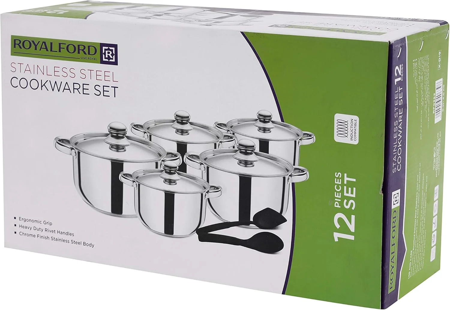 ست ظروف پخت و پز رویال فورد، نقره ای، Rf9352 نقره ای، ست ظروف پخت و پز، استیل ضد زنگ با کیفیت عالی، قابلمه، دیگ، سس پز، تابه سرخ کردنی | ایمن برای اجاق های القایی | ایمن برای فر | قابل شستشو در ماشین ظرفشویی ست ظروف پخت و پز رویال فورد، نقره ای، Rf9352 نقره ای، ست ظروف پخت و پز، استیل ضد زنگ با کیفیت عالی، قابلمه، دیگ، سس پز، تابه سرخ کردنی | ایمن برای اجاق های القایی | ایمن برای فر | قابل شستشو در ماشین ظرفشویی