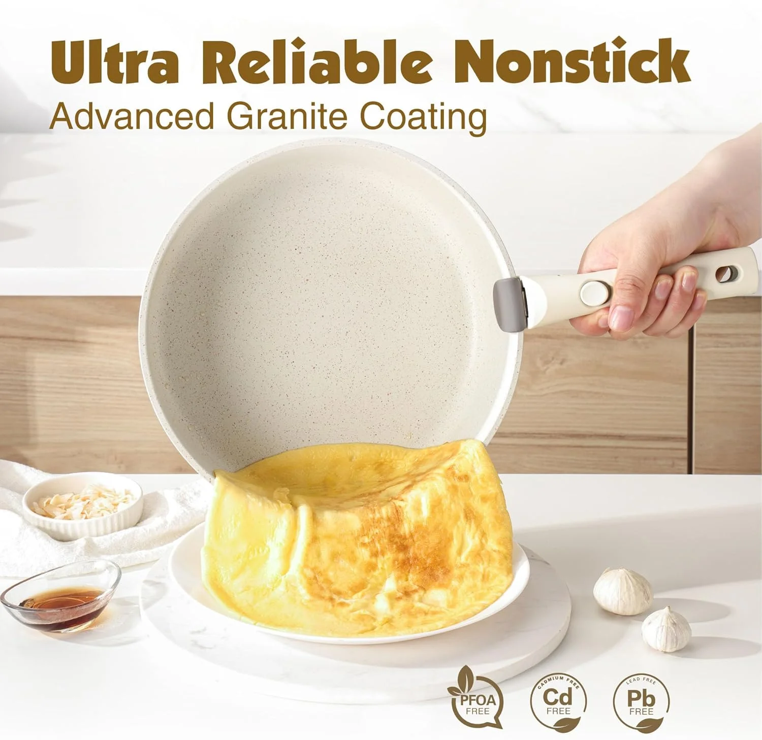 SENSARTE 24 Piece Pots and Pans Set, Nonstick Detachable Handle Cookware, Induction Kitchen Cookware Set with Removable Handle, Healthy Non Stick for RV, Dishwasher & Oven Safe (White) SENSARTE 24 Piece Pots and Pans Set, Nonstick Detachable Handle Cookware, Induction Kitchen Cookware Set with Removable Handle, Healthy Non Stick for RV, Dishwasher & Oven Safe (White)