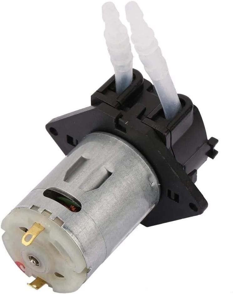 پمپ های دوزینگ پریستالتیک Keenso DC 12 V، پمپ دوزینگ 3 × 5 میلی متر با سر پریستالتیک پمپ آب مایع شیمیایی پمپ آب مینیاتوری اتوماتیک برای آزمایشگاه شیمیایی تحلیلی آکواریوم (مشکی)
