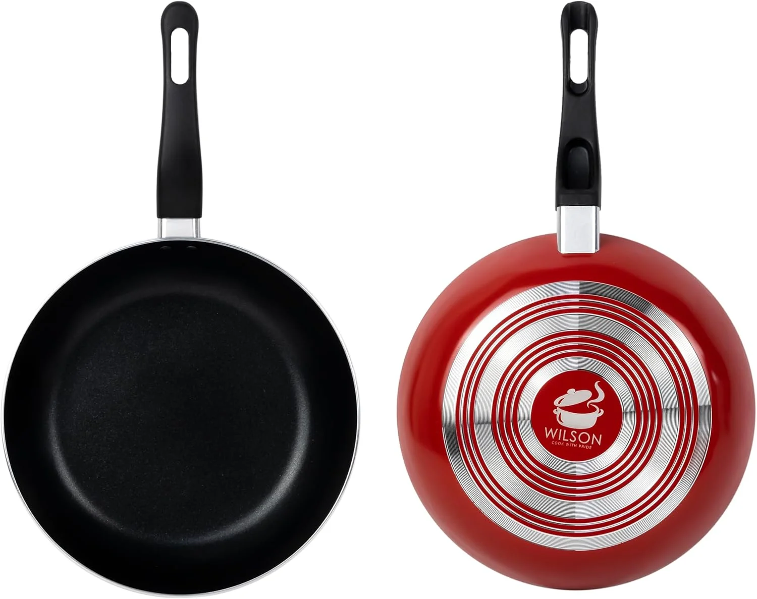 ست ظروف پخت و پز 10 پارچه نچسب ویلسون پرِستو | آلومینیوم نچسب | قابلمه | شیرجوش | تابه | قاشق جامد | کفگیر | - قرمز