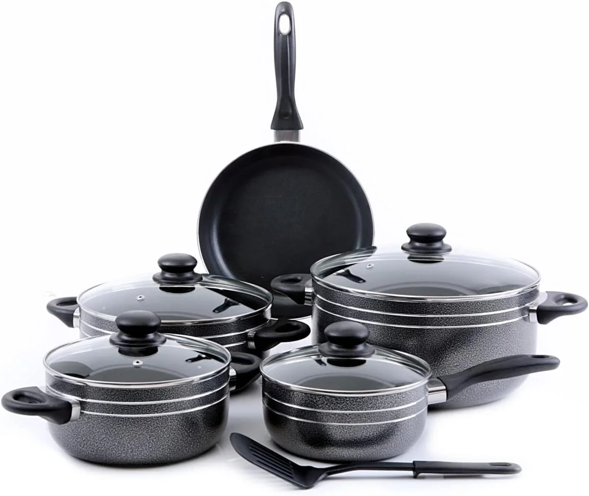 Royalford Cookware Set, Black, Rf7065, 10 Pieces, Aluminium Royalford Cookware Set, Black, Rf7065, 10 Pieces, Aluminium