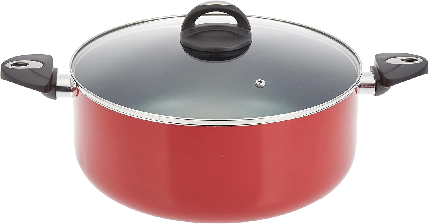 Royalford Cookware Set, 16 Pieces, Red, RF5857 Scratch Resistant, Tempered Glass Lids, 2.5MM Body Thickness, Bakelite Knobs, and CD Bottom Royalford Cookware Set, 16 Pieces, Red, RF5857 Scratch Resistant, Tempered Glass Lids, 2.5MM Body Thickness, Bakelite Knobs, and CD Bottom