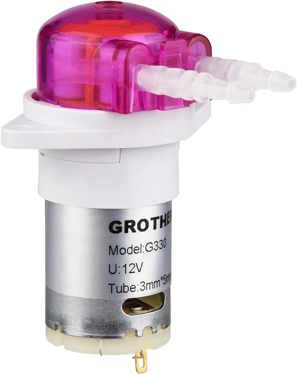 پمپ پریستالتیک OUNA، پمپ دوزینگ پریستالتیک مینی پمپ مایع خود مکش پمپ آب لوله سیلیکونی برای آکواریوم آزمایشگاه تجزیه و تحلیل شیمیایی 12 ولت 2 میلی متر ID x 4 میلی متر OD