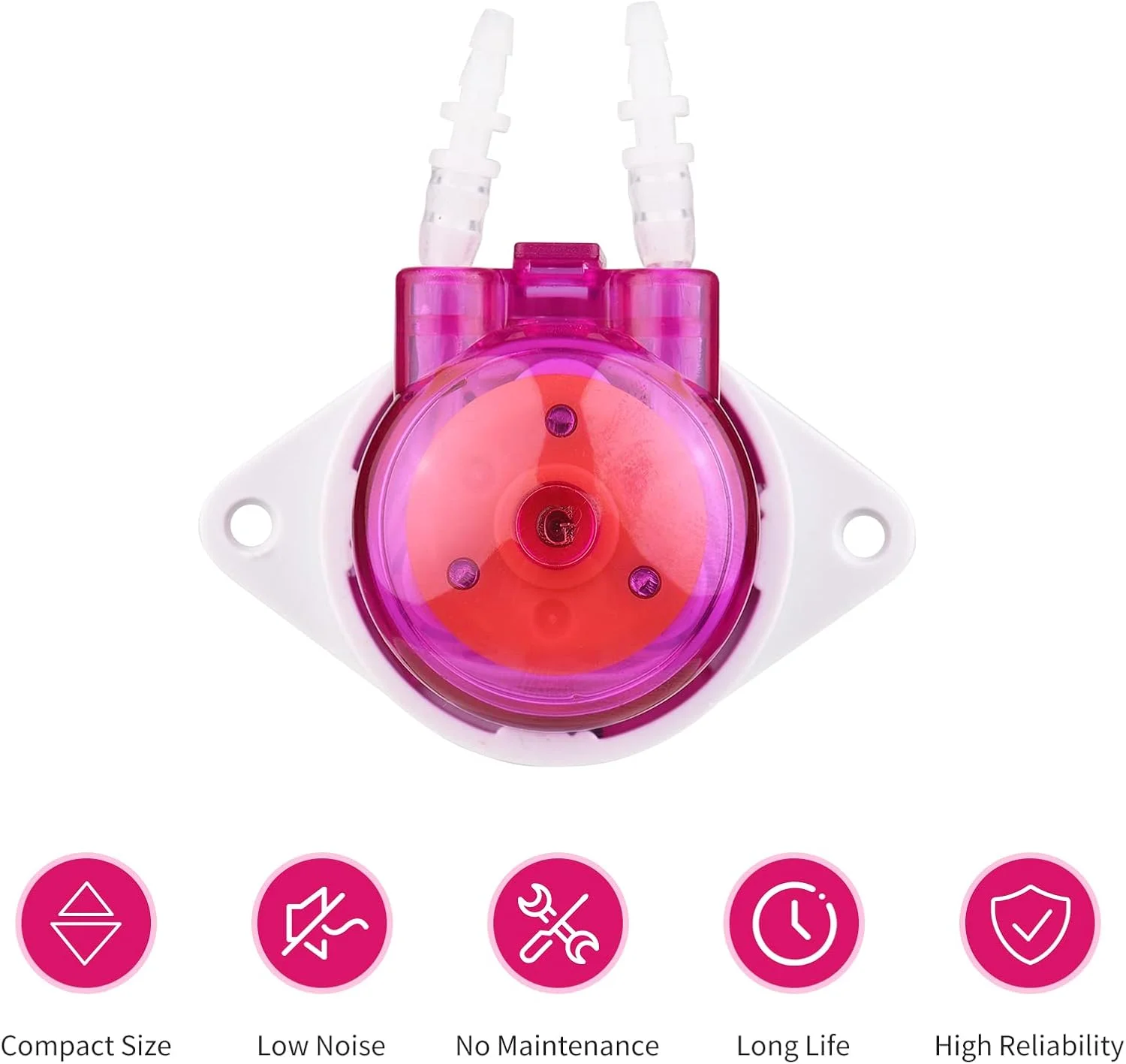 پمپ پریستالتیک OUNA، پمپ دوزینگ پریستالتیک مینی پمپ مایع خود مکش پمپ آب لوله سیلیکونی برای آکواریوم آزمایشگاه تجزیه و تحلیل شیمیایی 12 ولت 2 میلی متر ID x 4 میلی متر OD