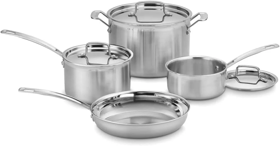 ست ظروف پخت و پز 7 تکه Cuisinart MCP-7NP1 Multiclad Pro Triple Ply به همراه تابه ست ظروف پخت و پز 7 تکه Cuisinart MCP-7NP1 Multiclad Pro Triple Ply به همراه تابه