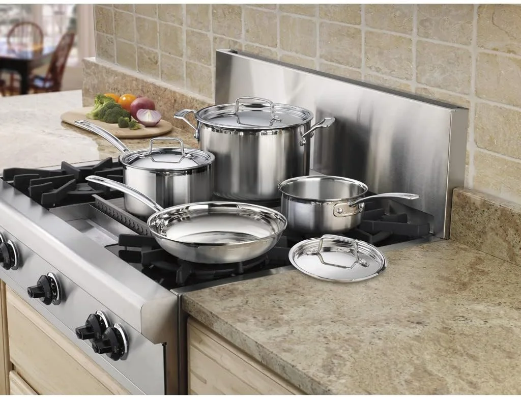 ست ظروف پخت و پز 7 تکه Cuisinart MCP-7NP1 Multiclad Pro Triple Ply به همراه تابه