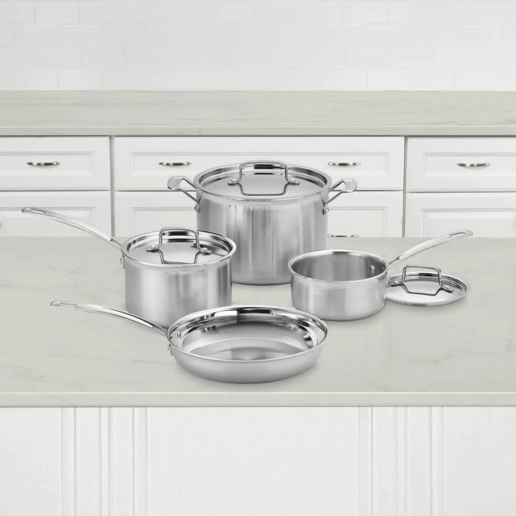 ست ظروف پخت و پز 7 تکه Cuisinart MCP-7NP1 Multiclad Pro Triple Ply به همراه تابه