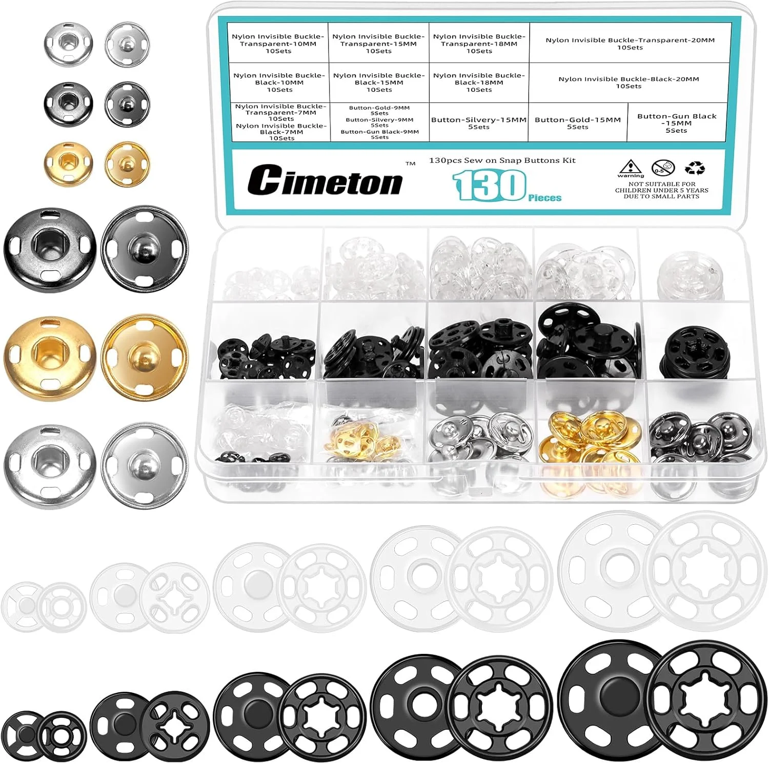 سیمتون 130 عدد دکمه تزئینی رزین پلاستیکی بزرگ برای ساخت صنایع دستی، خیاطی و لباس سیمتون 130 عدد دکمه تزئینی رزین پلاستیکی بزرگ برای ساخت صنایع دستی، خیاطی و لباس