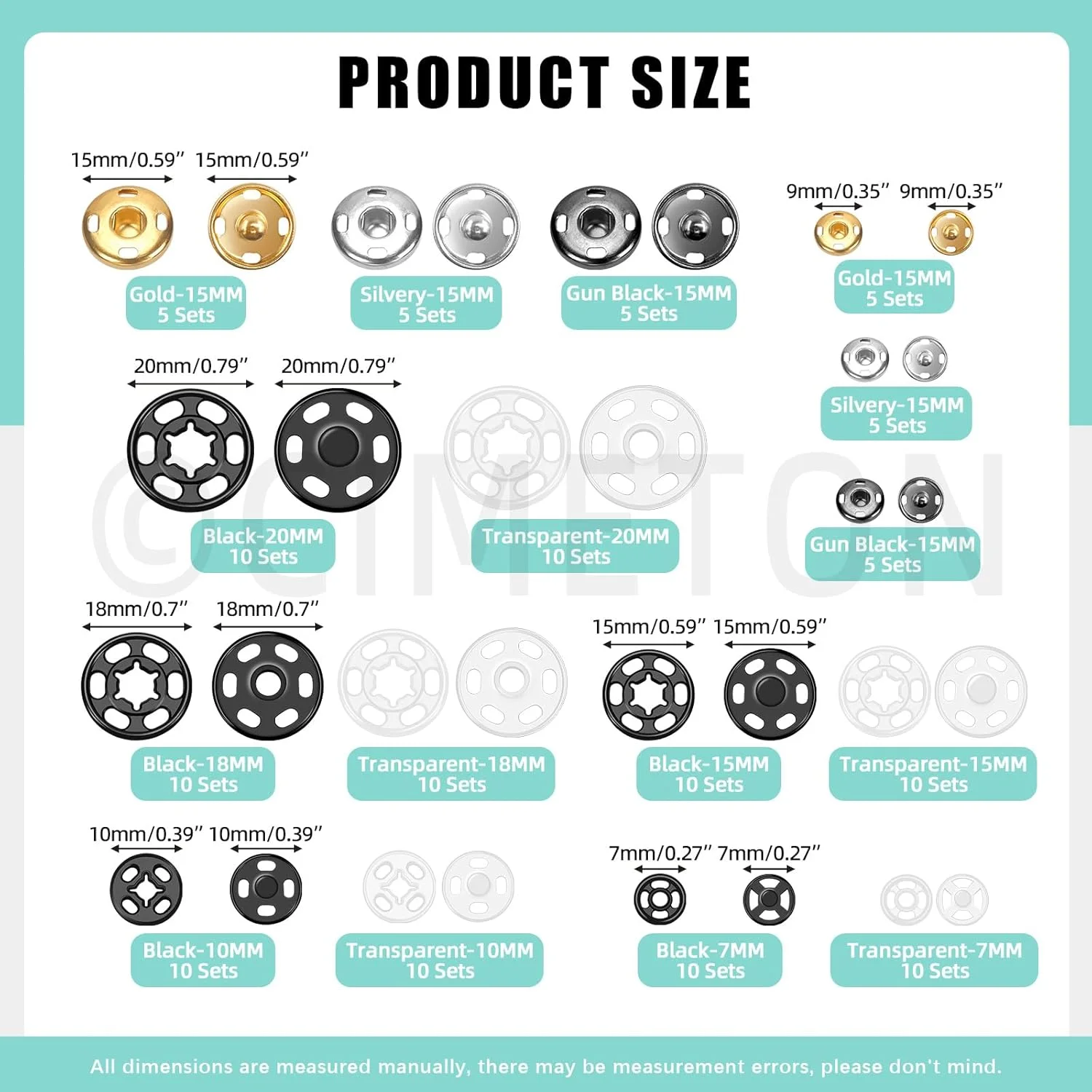 سیمتون 130 عدد دکمه تزئینی رزین پلاستیکی بزرگ برای ساخت صنایع دستی، خیاطی و لباس