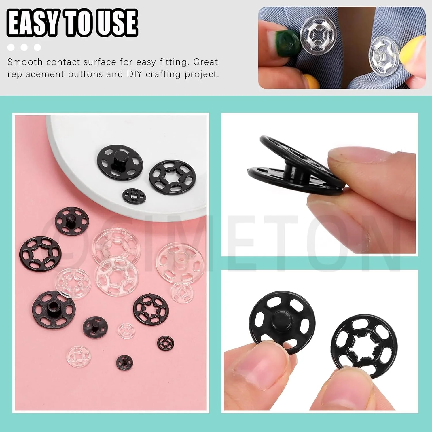 سیمتون 130 عدد دکمه تزئینی رزین پلاستیکی بزرگ برای ساخت صنایع دستی، خیاطی و لباس