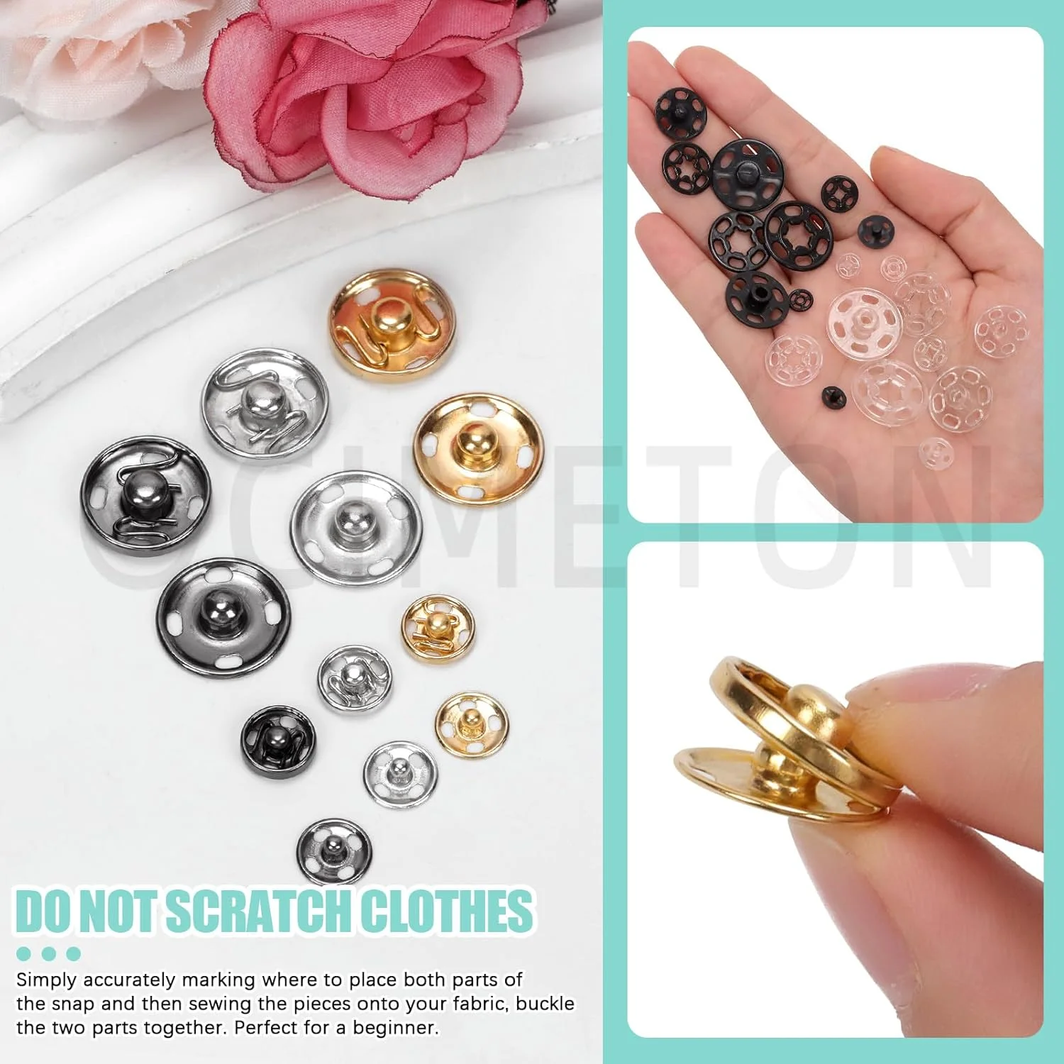 سیمتون 130 عدد دکمه تزئینی رزین پلاستیکی بزرگ برای ساخت صنایع دستی، خیاطی و لباس