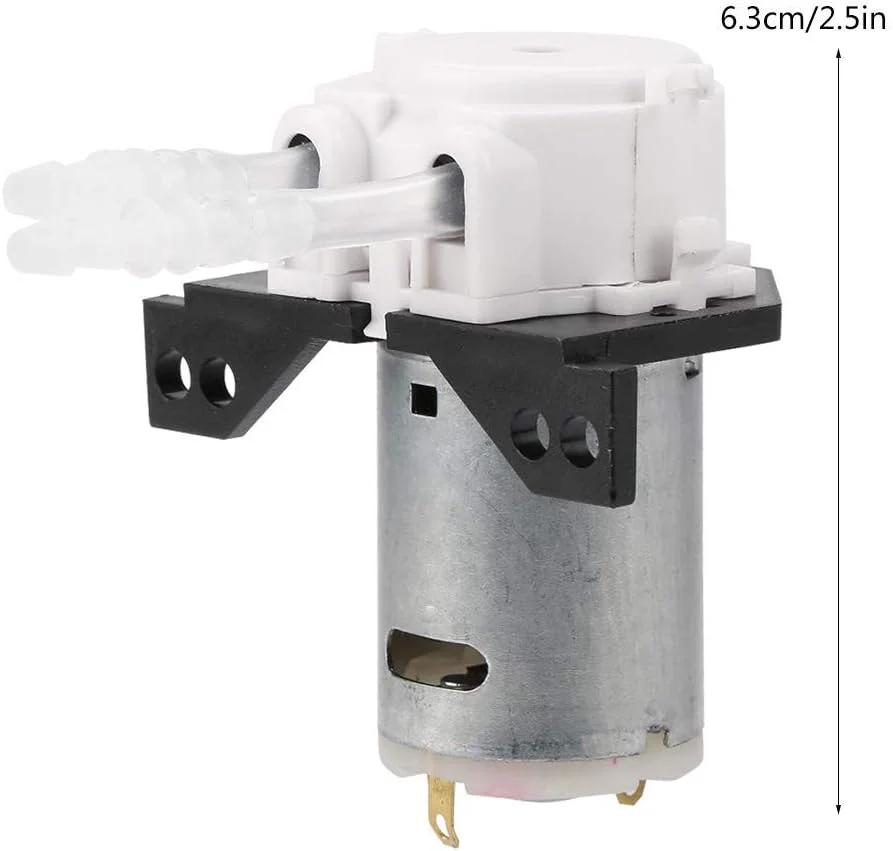 پمپ دوزینگ DC 12V/24V خود مکش با سر پمپ پریستالتیک، قابلیت تنظیم جهت جریان به همراه کانکتور برای آکواریوم، آزمایشگاه و آنالیز مواد شیمیایی