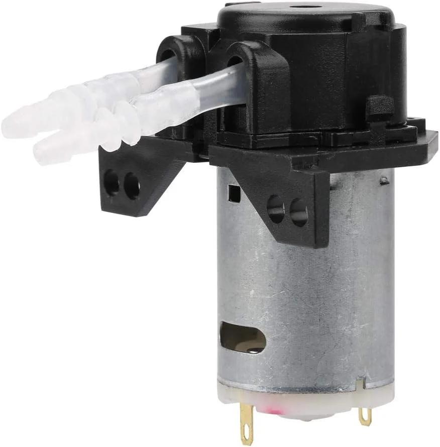 پمپ پریستالتیک DC12V/24V، پمپ دوزینگ، هد لوله پریستالتیک DIY برای آزمایشگاه آکواریوم، تجزیه و تحلیل شیمیایی (مشکی 12 ولت 3 * 5)