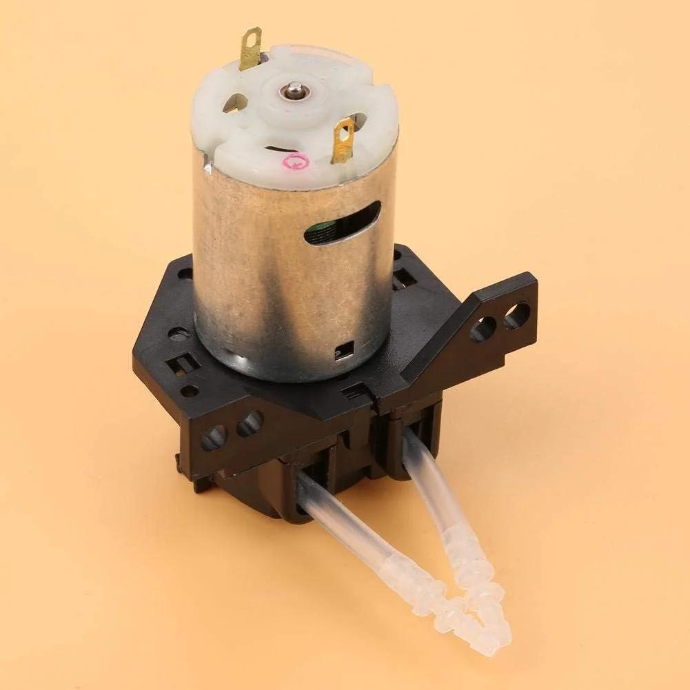 پمپ دوزینگ پریستالتیک DC 12V/24V، هد لوله پریستالتیک DIY برای آنالیز شیمیایی آزمایشگاهی آکواریوم (مشکی 24v 2 * 4)