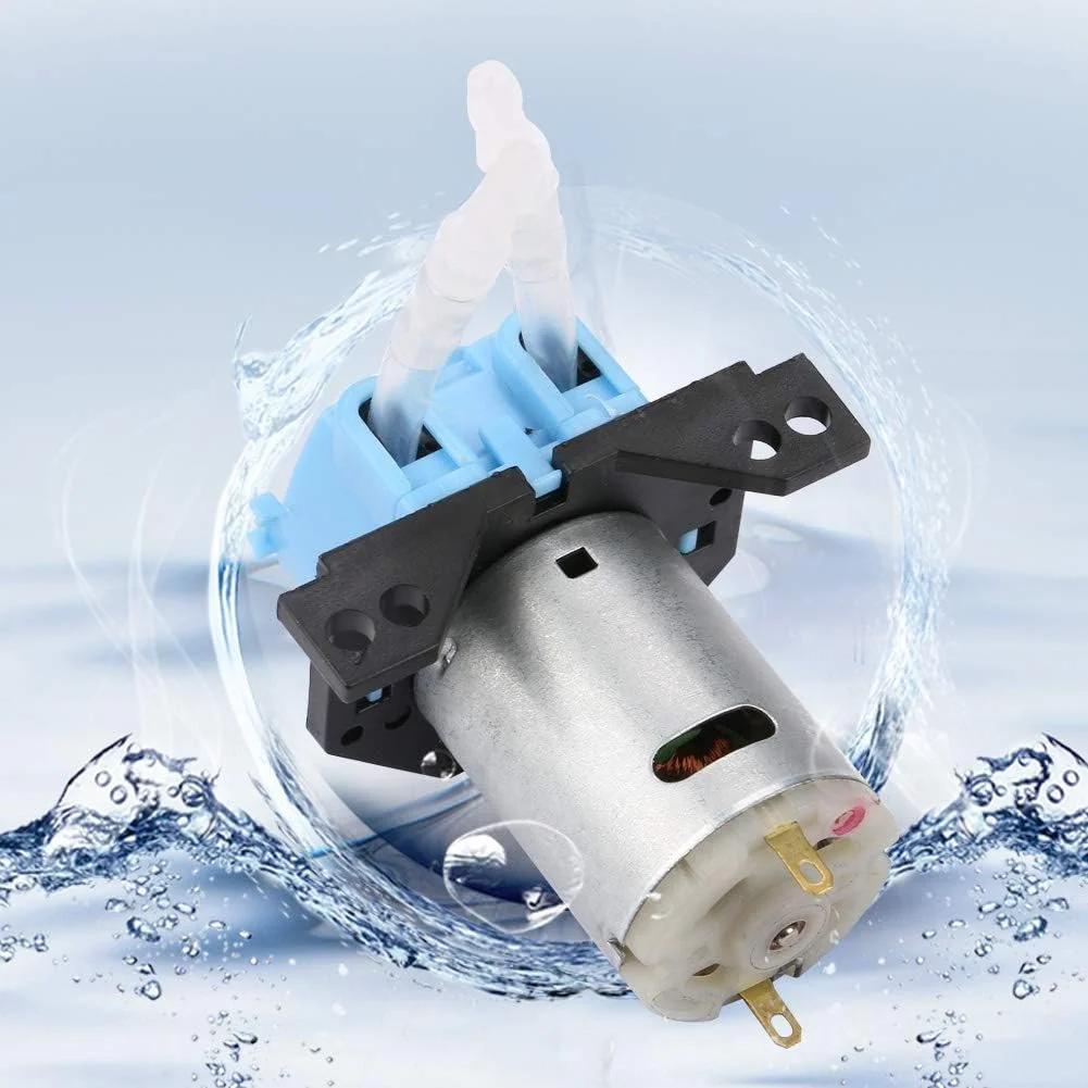 پمپ دوزینگ پریستالتیک، پمپ دوزینگ DC12V/24V هد لوله پریستالتیک DIY برای تجزیه و تحلیل شیمیایی آزمایشگاه آکواریوم (آبی 12 ولت 3 * 5)