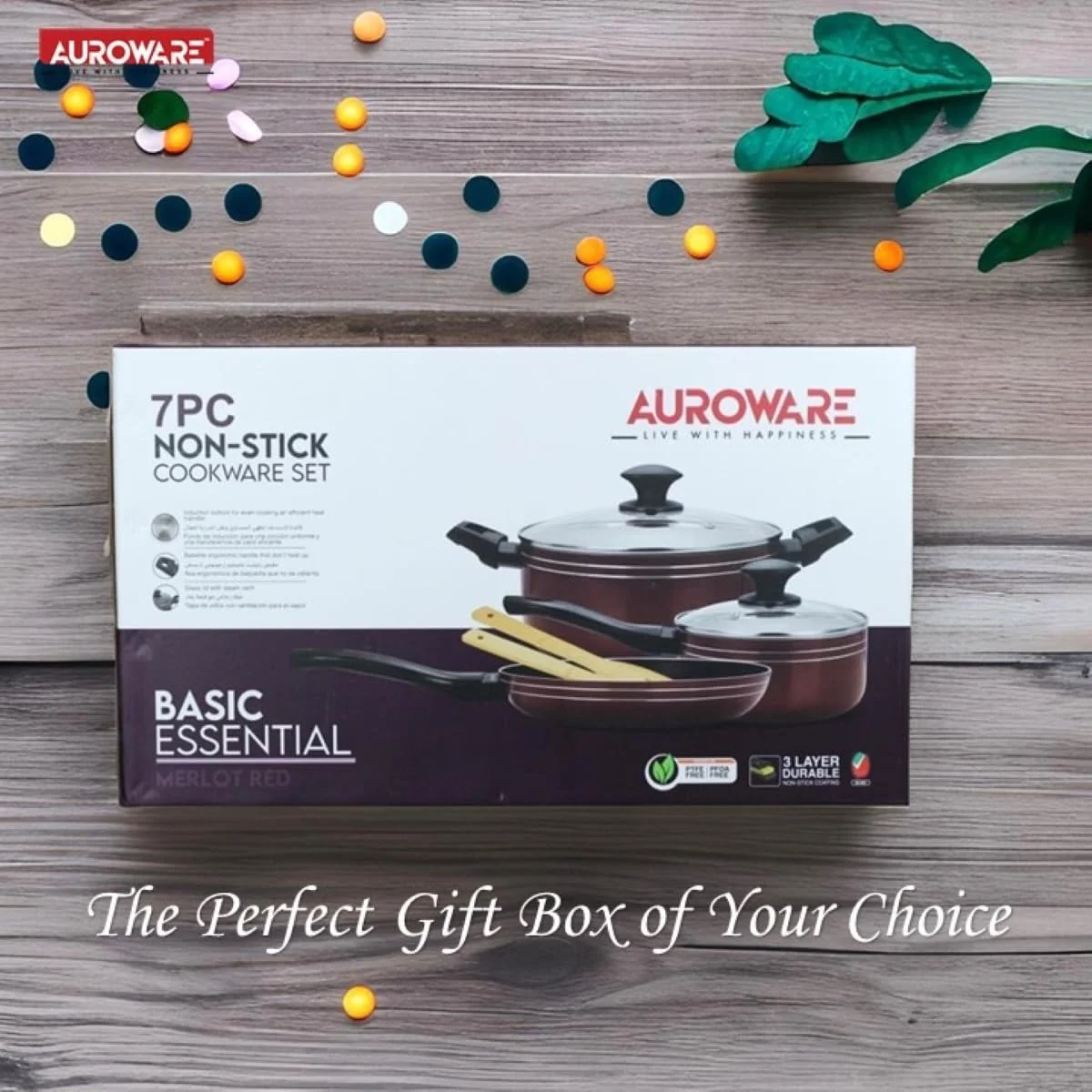 ست 7 پارچه ظروف پخت و پز نچسب Auroware قرمز، آلومینیوم فشرده، قابل شستشو در ماشین ظرفشویی، کف القایی، تابه، قابلمه و شیرجوش با درب و ابزار آشپزخانه ست 7 پارچه ظروف پخت و پز نچسب Auroware قرمز، آلومینیوم فشرده، قابل شستشو در ماشین ظرفشویی، کف القایی، تابه، قابلمه و شیرجوش با درب و ابزار آشپزخانه