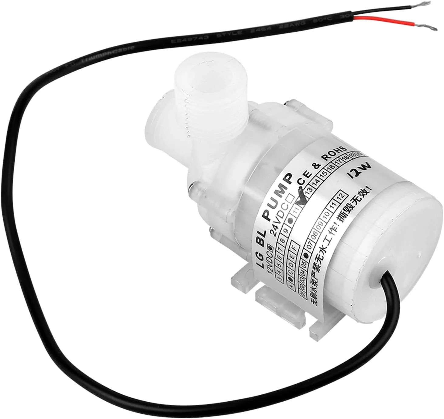 پمپ آب غوطه ور بدون جاروبک مینی DC 12 ولت 12 وات فوق العاده بی صدا Syrisora، مناسب برای مواد غذایی، ارتفاع پمپاژ 3.5 متر