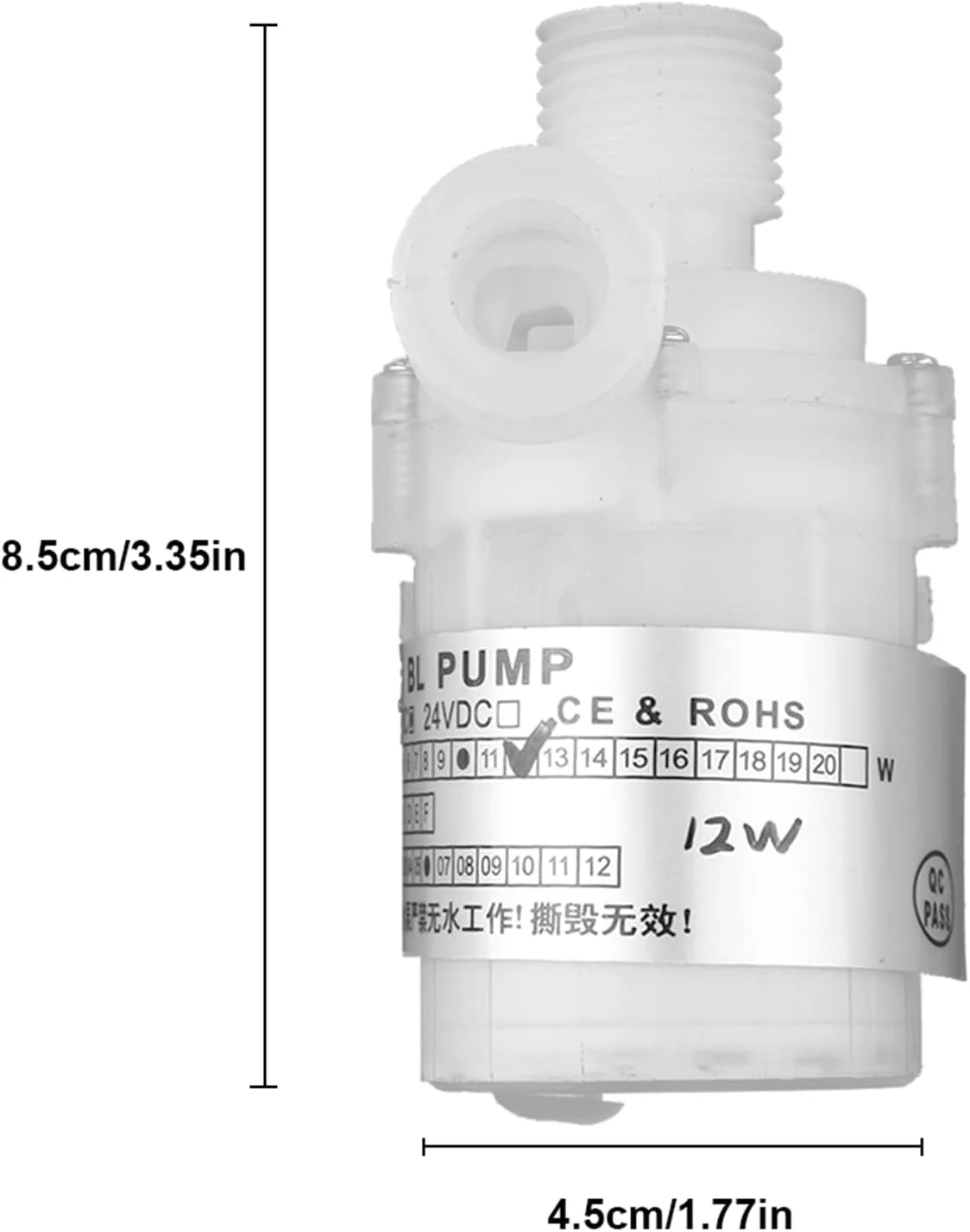 پمپ آب غوطه ور بدون جاروبک مینی DC 12 ولت 12 وات فوق العاده بی صدا Syrisora، مناسب برای مواد غذایی، ارتفاع پمپاژ 3.5 متر