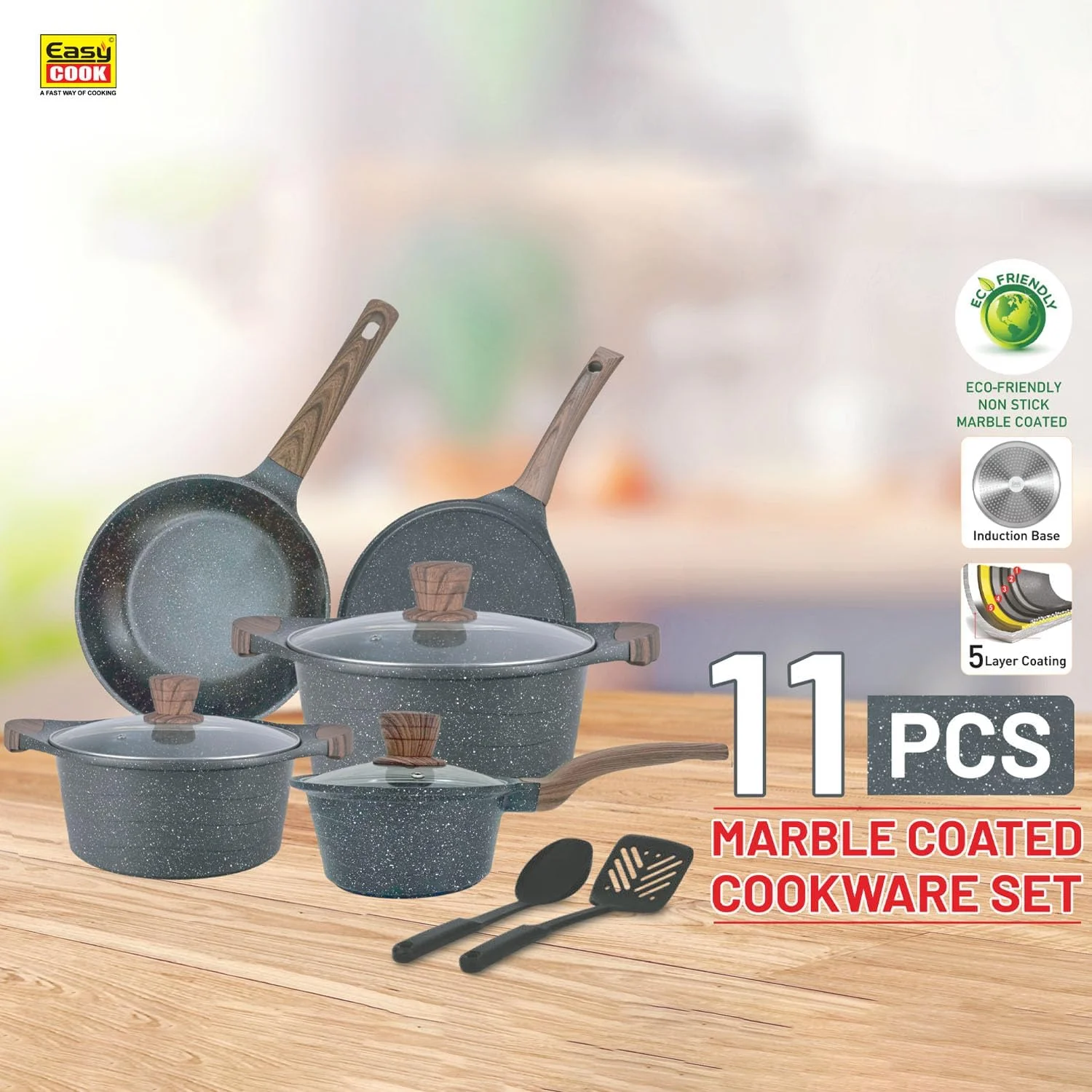 ست ظروف پخت و پز نچسب 11 پارچه با روکش مرمر EASY COOK | قابلمه 26 و 28 سانتی متری با درب شیشه ای | شیرجوش 16 سانتی متری | تابه 26 سانتی متری | تاوا 26 سانتی متری | 3 عدد ابزار نایلونی ست ظروف پخت و پز نچسب 11 پارچه با روکش مرمر EASY COOK | قابلمه 26 و 28 سانتی متری با درب شیشه ای | شیرجوش 16 سانتی متری | تابه 26 سانتی متری | تاوا 26 سانتی متری | 3 عدد ابزار نایلونی