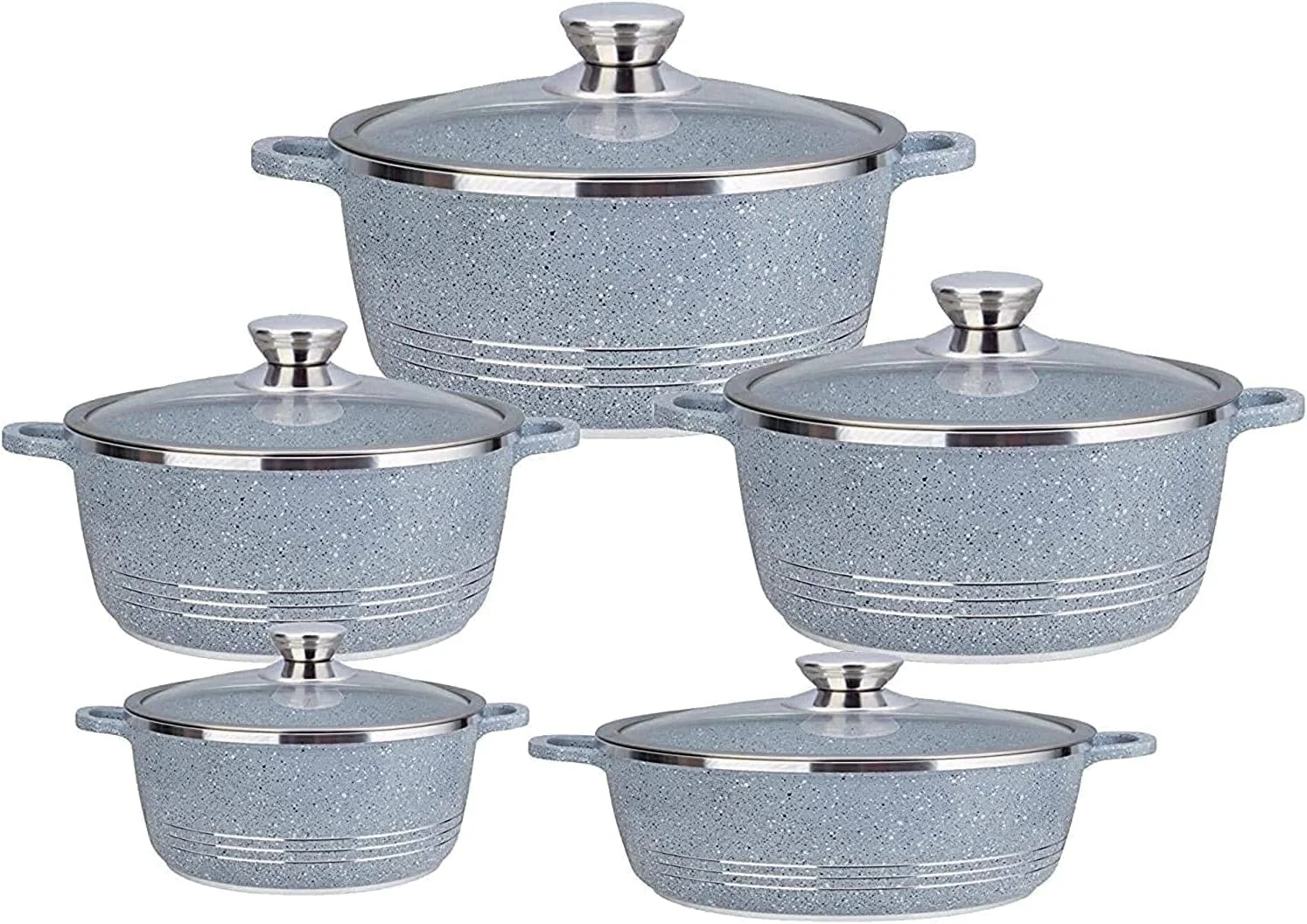 ست قابلمه ۱۰ پارچه گرانیتی نچسب دایکاست Kitchen Star/Dessini