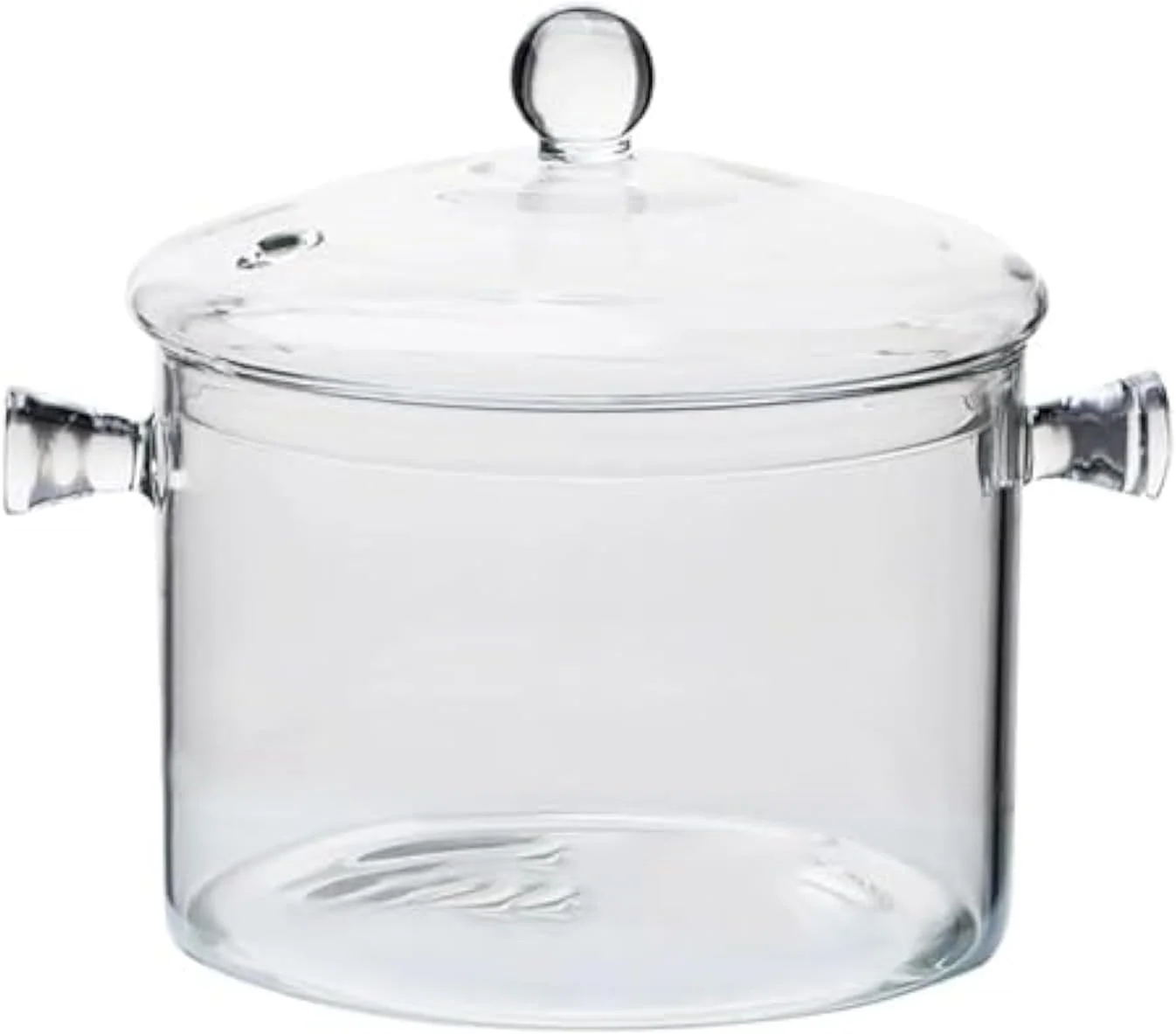 JJONE Glass Saucepan, 1500ML Thick Borosilicate Glass Pot, Clear Glass Cooking Pot, Glass Saucepan with Cover, Heat-resistant Glass Stovetop Pot - Safe for Pasta Noodle, Soup, Milk (A)