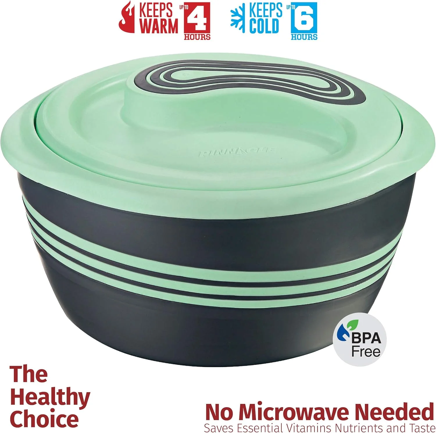 ست 3 تکه ظرف سوفله عایق دار Pinnacle با درب، 2.6/1.5/1 کوارت. گرم نگهدارنده/خنک نگهدارنده غذا - کاسه سرو حرارتی سوپ/سالاد - ظرف استیل ضد زنگ برای غذای گرم - بهترین هدیه برای مادران - تعطیلات سبز