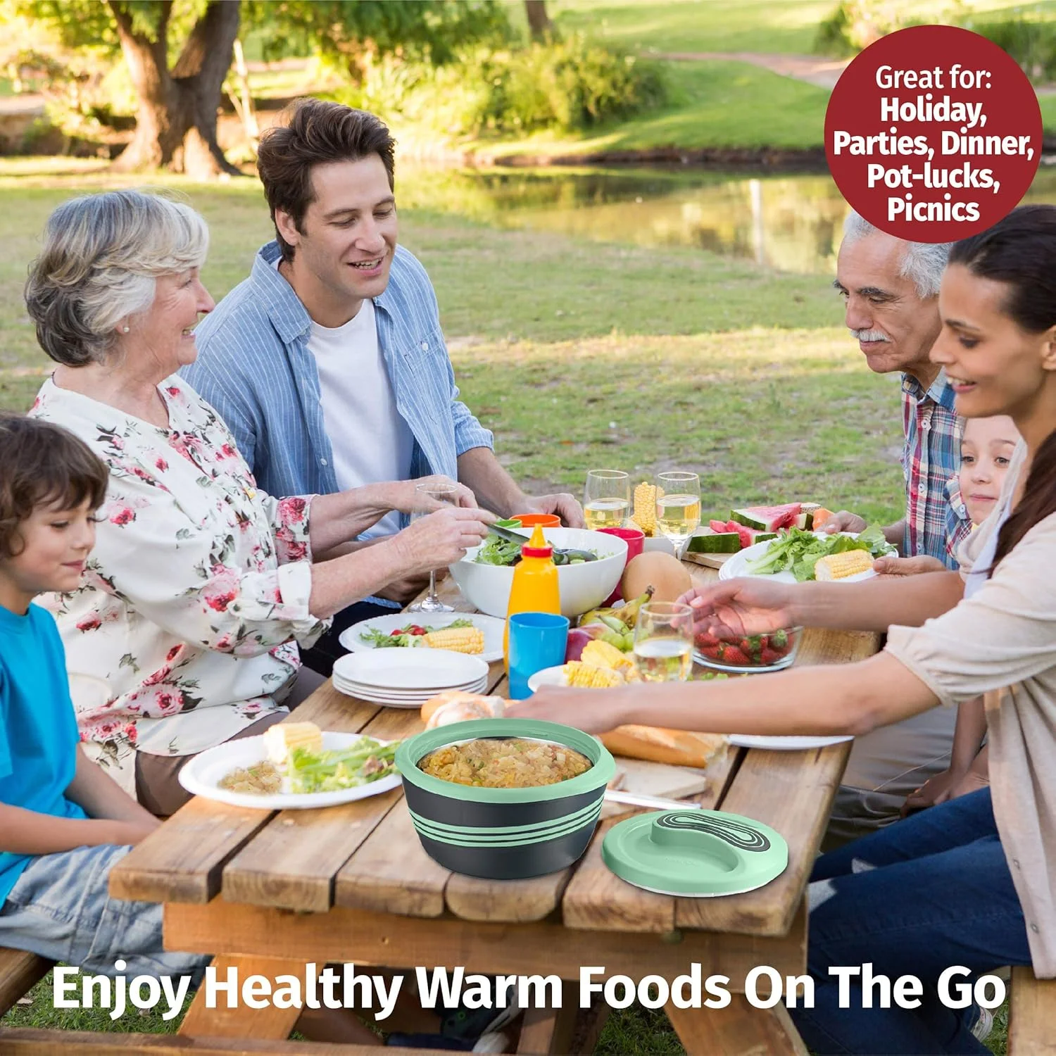 ست 3 تکه ظرف سوفله عایق دار Pinnacle با درب، 2.6/1.5/1 کوارت. گرم نگهدارنده/خنک نگهدارنده غذا - کاسه سرو حرارتی سوپ/سالاد - ظرف استیل ضد زنگ برای غذای گرم - بهترین هدیه برای مادران - تعطیلات سبز